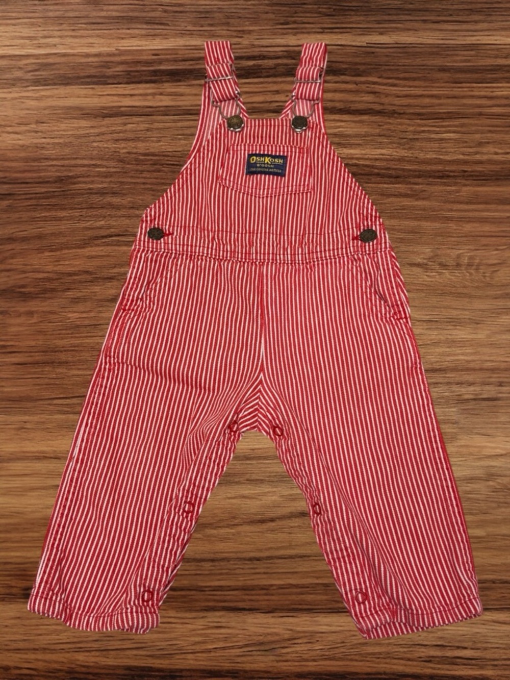 VTG OshKosh B'gosh Red & White Striped Kids Overalls